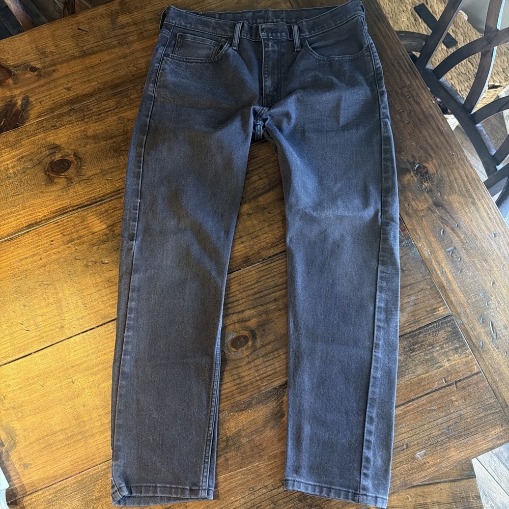 Levi's 502 Men's Jeans 34x32 Black Gray Wash Taper Fit Denim - Picture 5 of 11